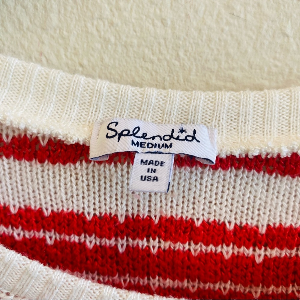 Splendid Red & White Striped Sweater - Picture 4 of 5